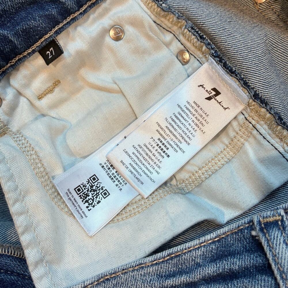 7 For All Mankind Josefina Boyfriend Button-Fly Jeans Sz 27 - Picture 7 of 11